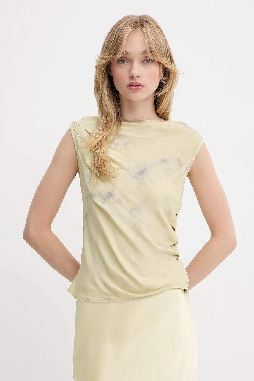 Samsoe Samsoe top SAVIRA culoarea bej, cu imprimeu, F25200099