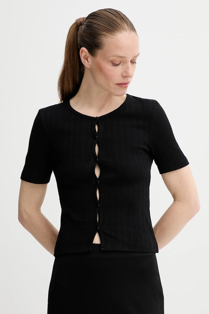 Samsoe Samsoe tricou din bumbac SAJUNI culoarea negru, F25200028