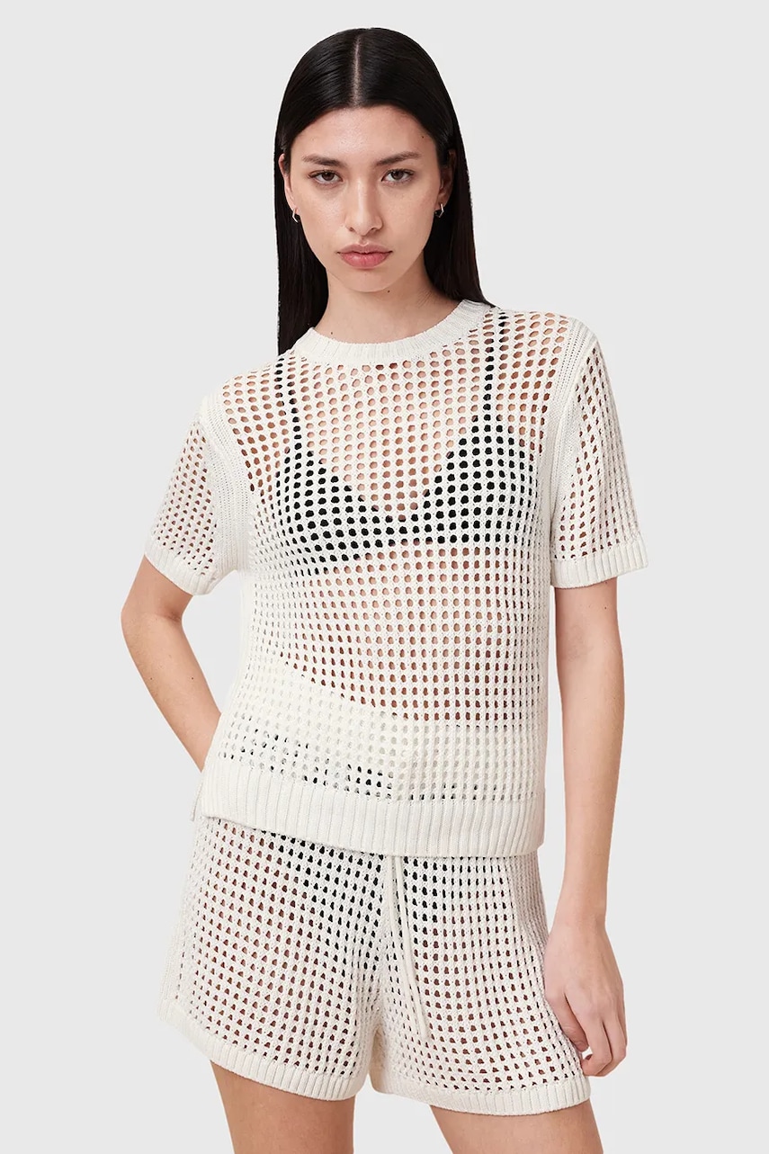 AllSaints bluză PALOMA culoarea alb, uni, W045KC - 0 | YEO
