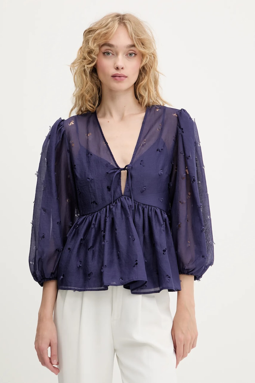 Stine Goya bluză culoarea violet, uni, SG-PF25-T062-1608