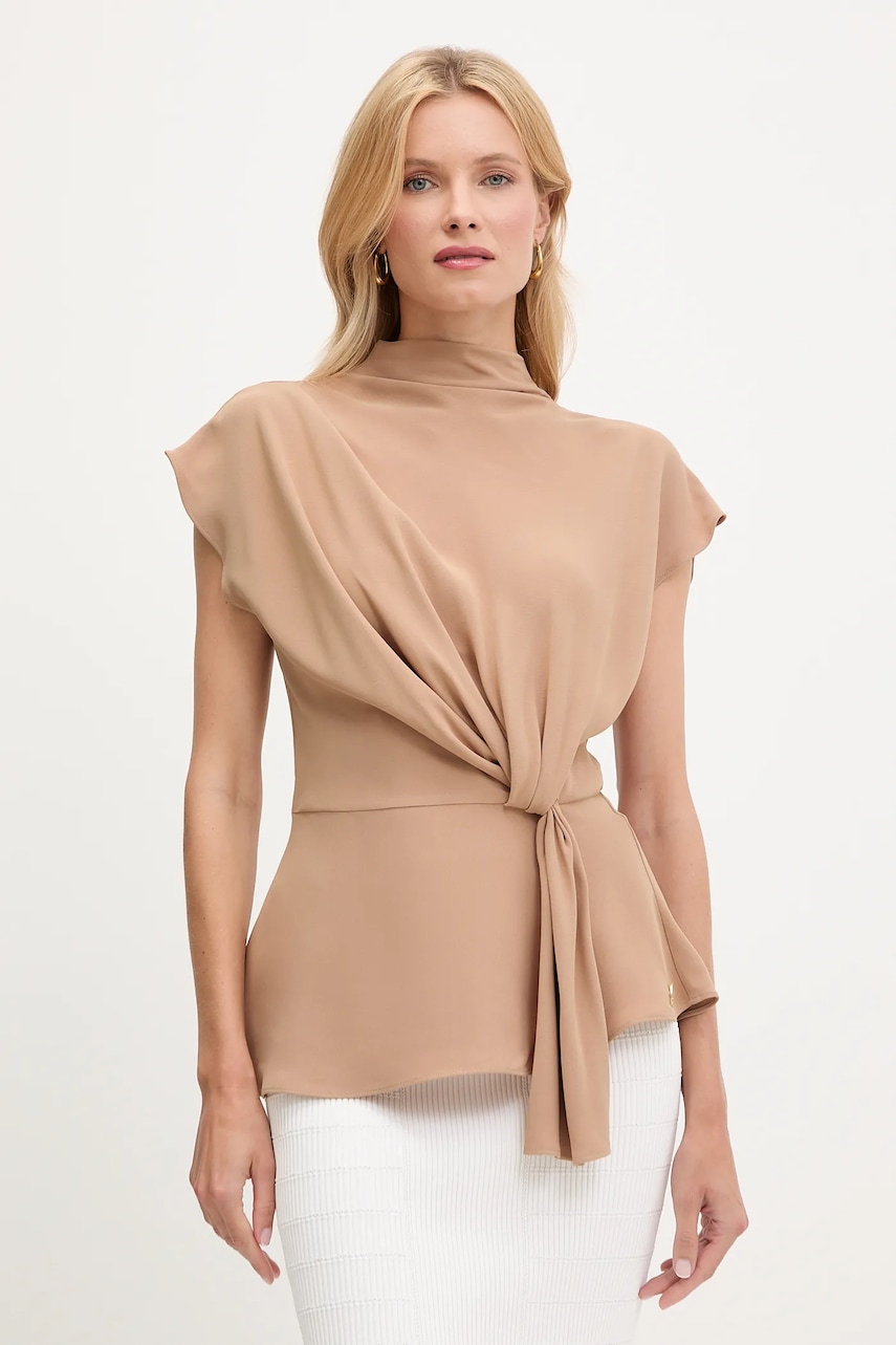 Karl Lagerfeld bluză culoarea verde, uni, A3W11017