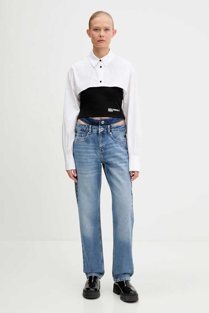 Πουκάμισο Karl Lagerfeld Jeans χρώμα: μαύρο, A3W11006 φωτογραφία