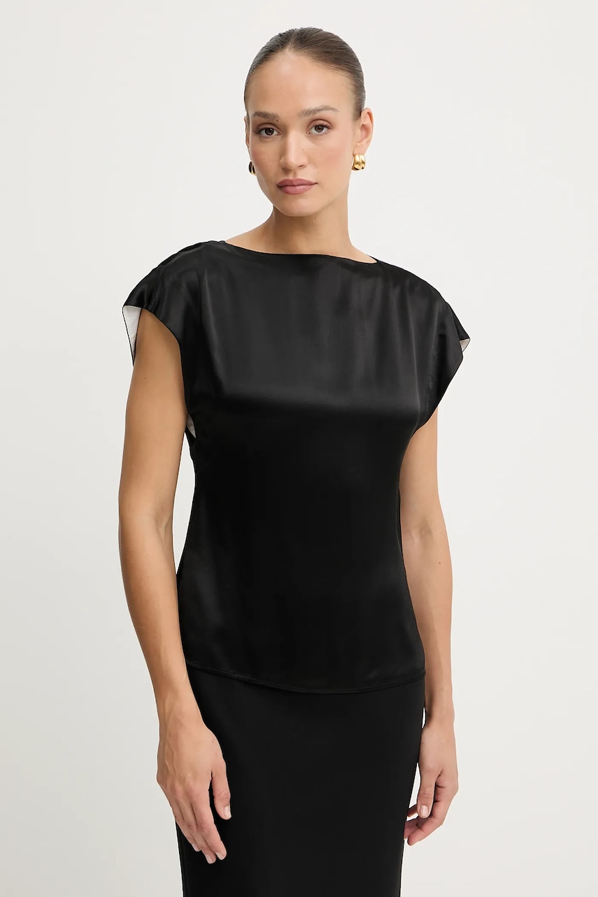 BOSS bluză culoarea negru, uni, 50541815