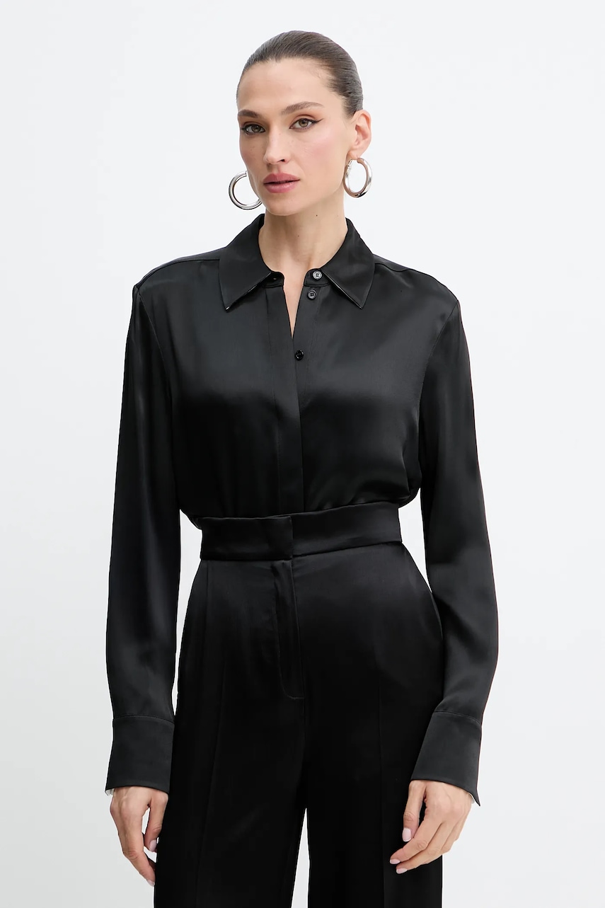 BOSS cămașă culoarea negru, cu guler clasic, regular, 50542007