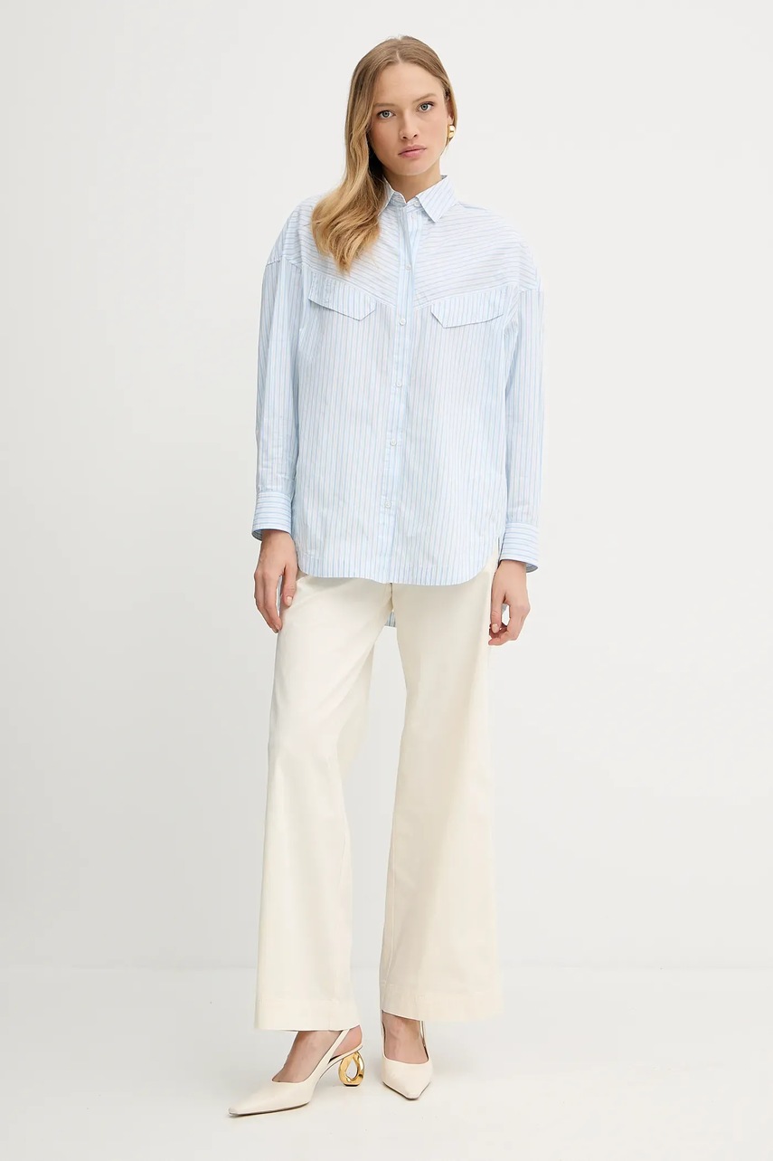 Хлопковая рубашка BOSS Orange relaxed классический воротник 50543554