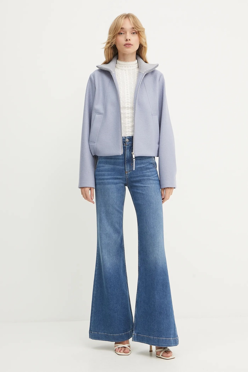 Топ BOSS Orange цвет бежевый с полугольфом 50543556