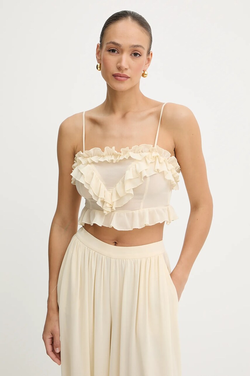 Bardot bluză culoarea bej, uni, 60040TB