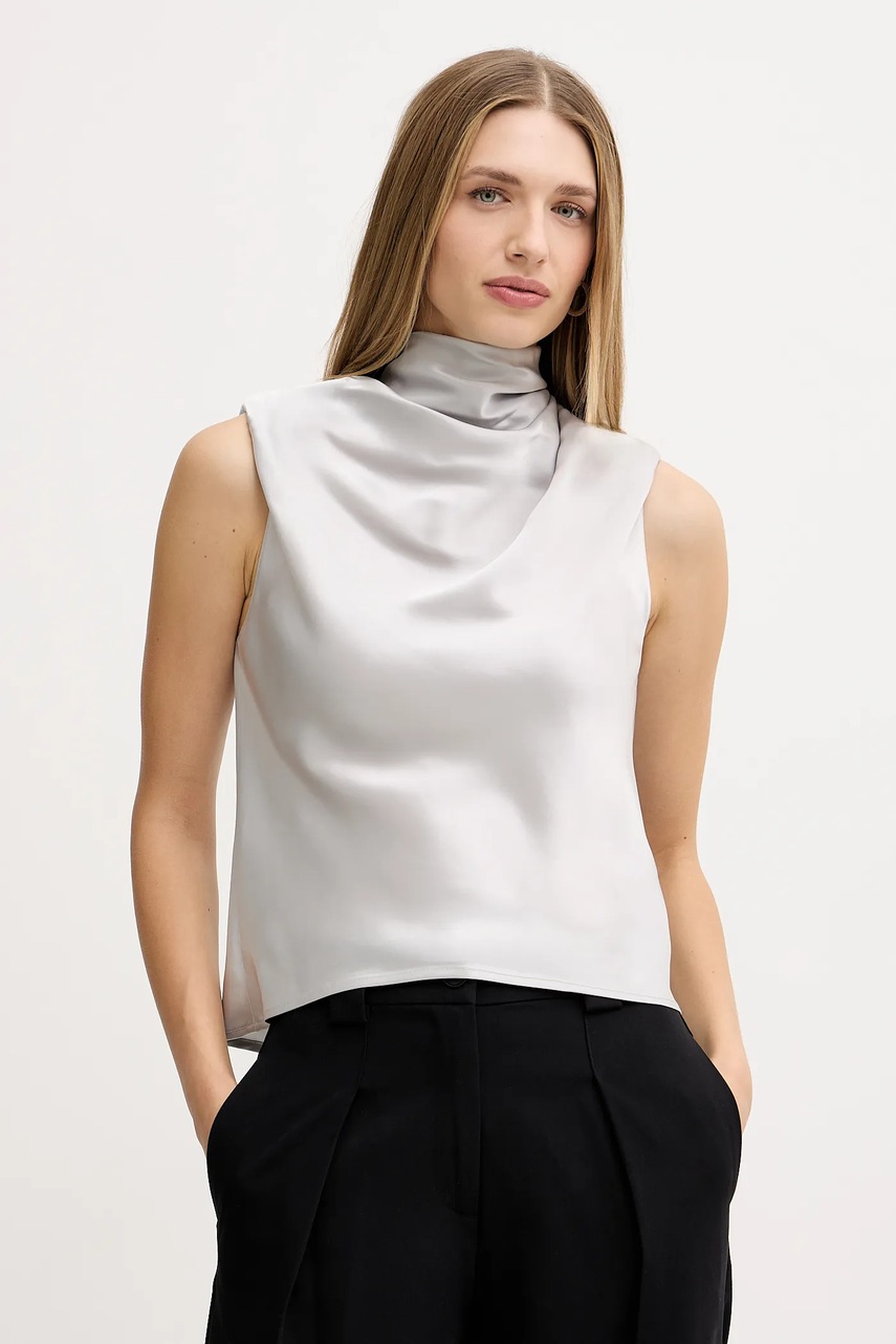 Levně Halenka Pinko dámská, šedá barva, hladká, 106080 A1Y5