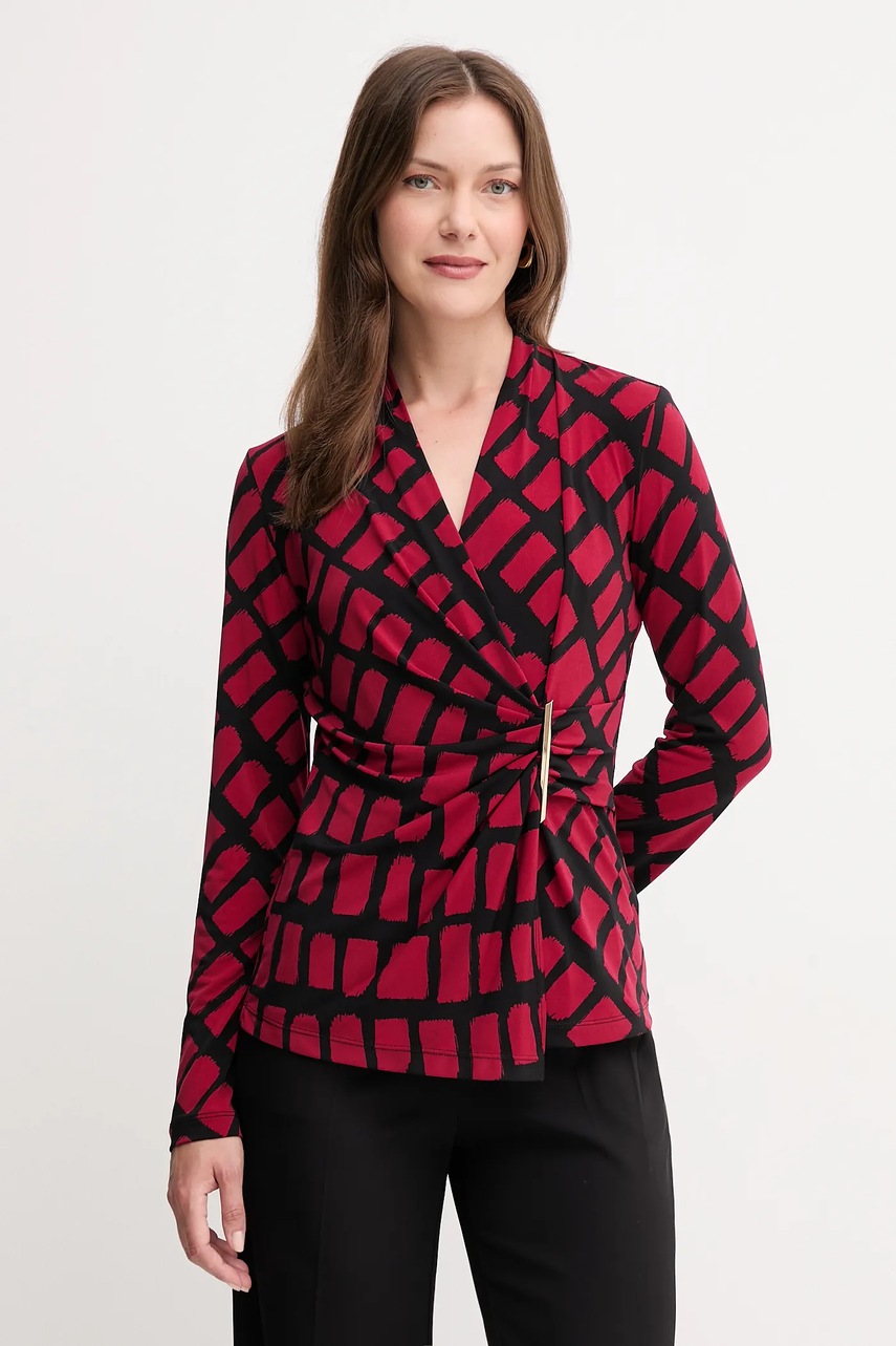 Joseph Ribkoff bluză culoarea bordo, cu imprimeu, 253139