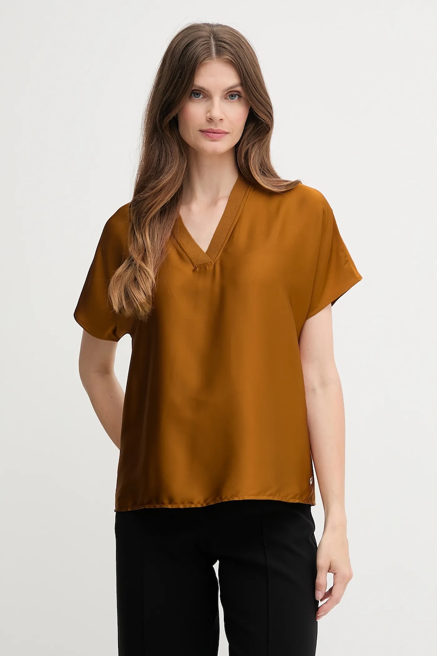 Joseph Ribkoff bluză culoarea maro, uni, 253921