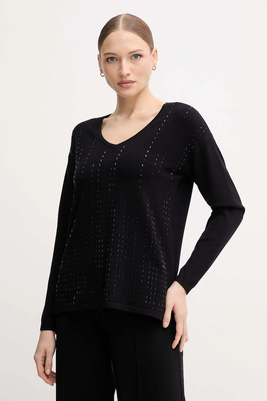 Joseph Ribkoff pulover din amestec de mătase culoarea negru, light, 254966