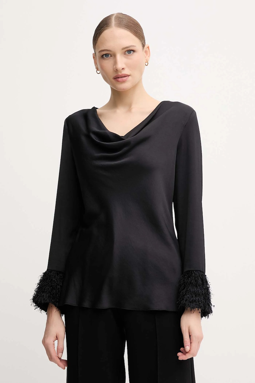 Joseph Ribkoff bluză culoarea negru, cu imprimeu, 254020