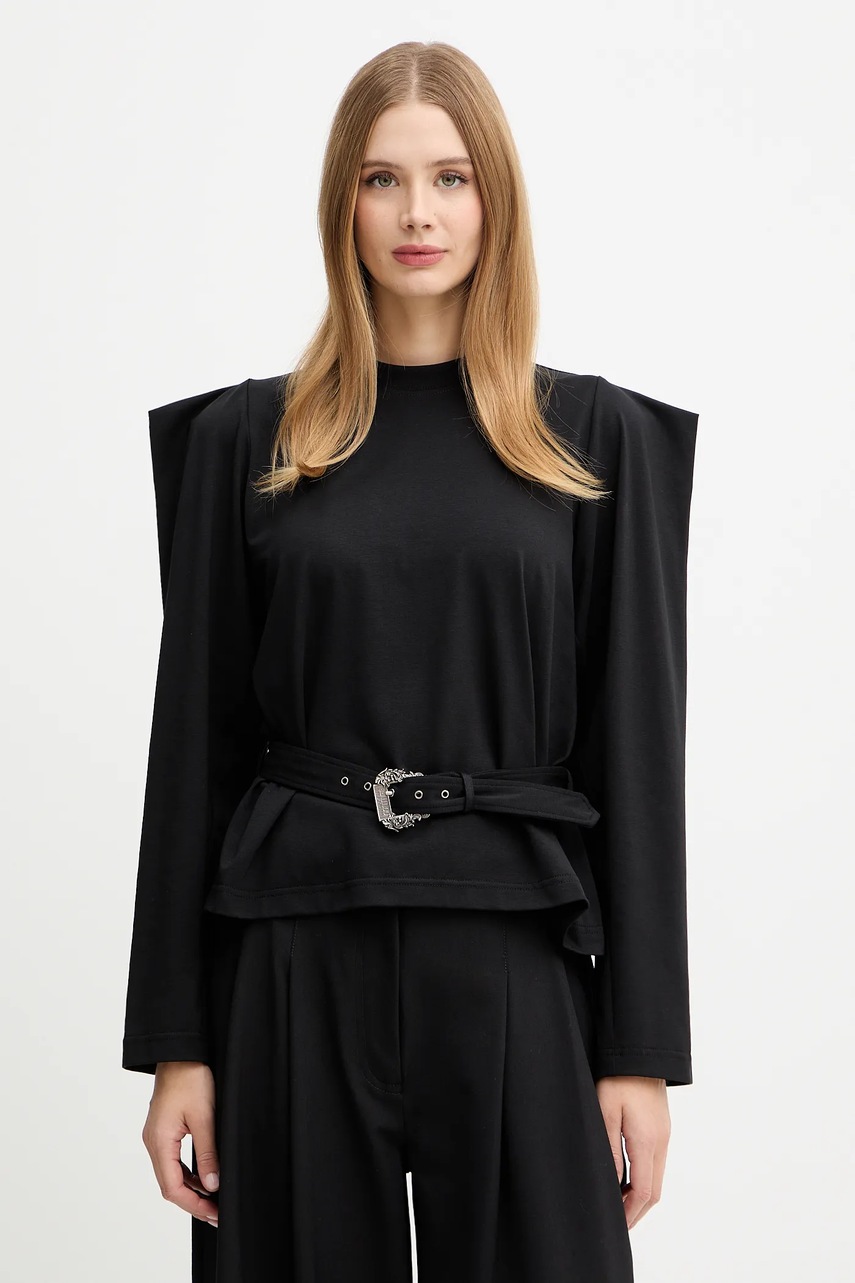 Versace Jeans Couture longsleeve culoarea negru, 79HAH600 J0089