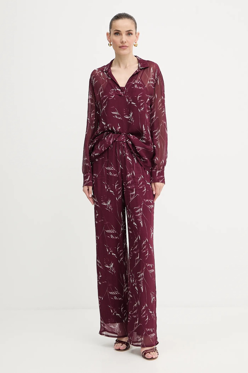 Блузка Armani Exchange цвет бордовый узор XW001019 AF12051