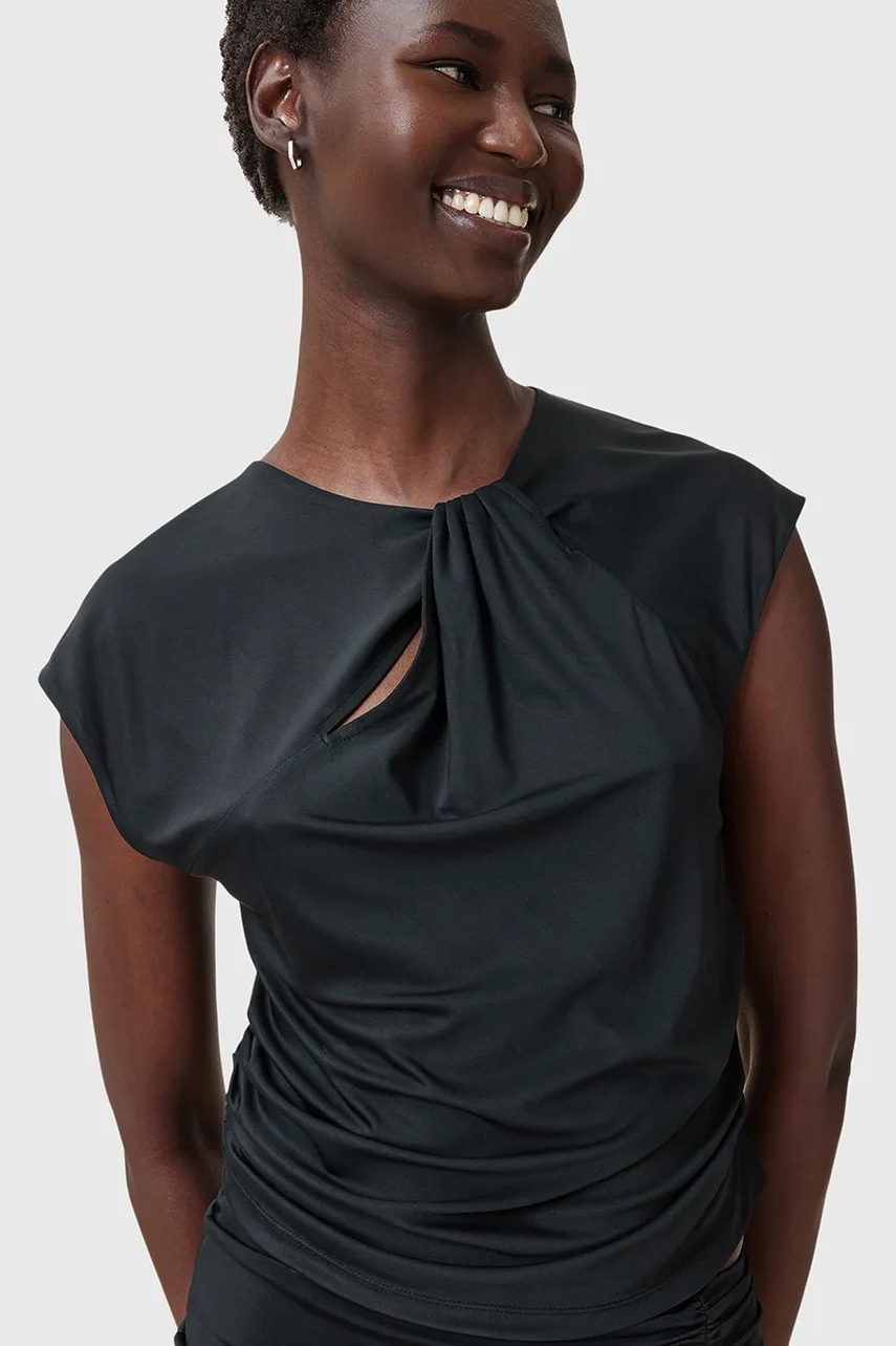 Блузка AllSaints ANNALIE цвет чёрный однотонная W191JC