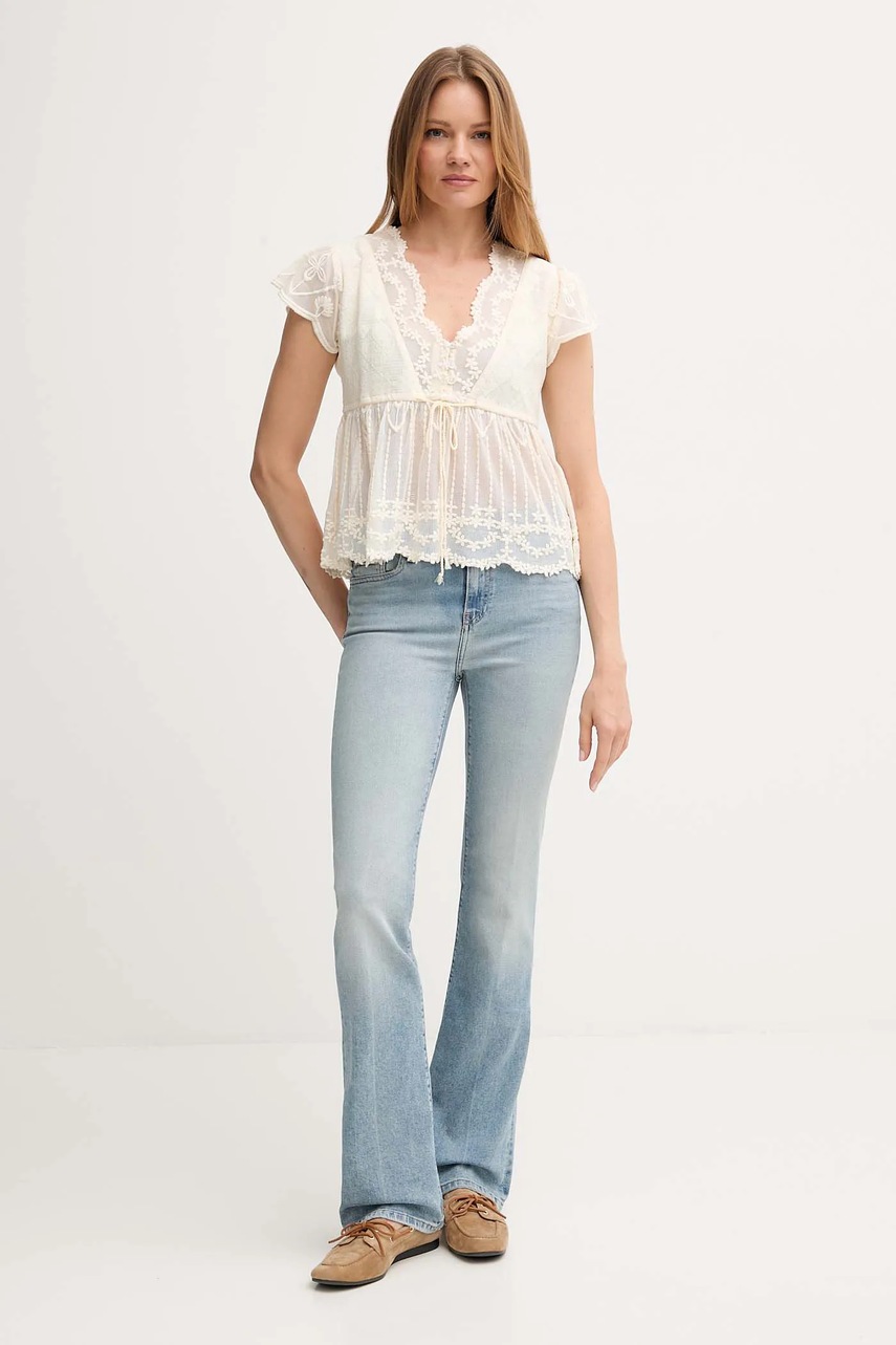 Блузка Hoss Intropia цвет бежевый узор 5872098