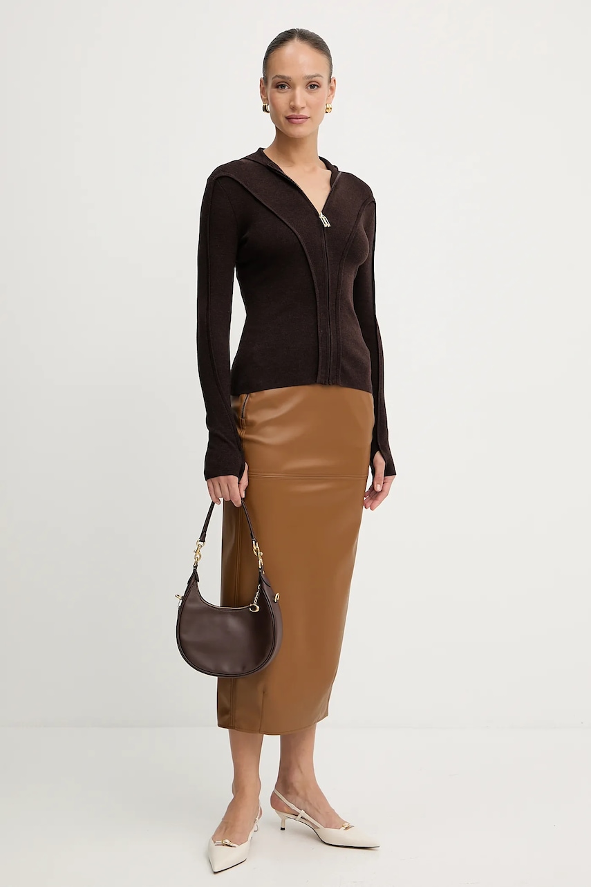 Шерстяной кардиган Victoria Beckham цвет коричневый лёгкий 1325KTP006406A Шерстяной кардиган Victoria Beckham цвет коричневый лёгкий 1325KTP006406A