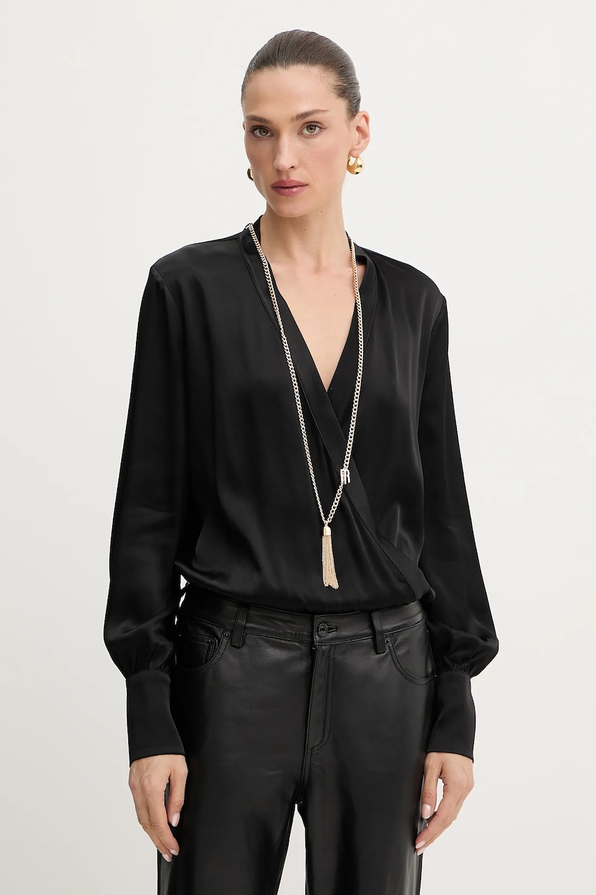 Fracomina body culoarea negru, uni, FR25WT5004W42201