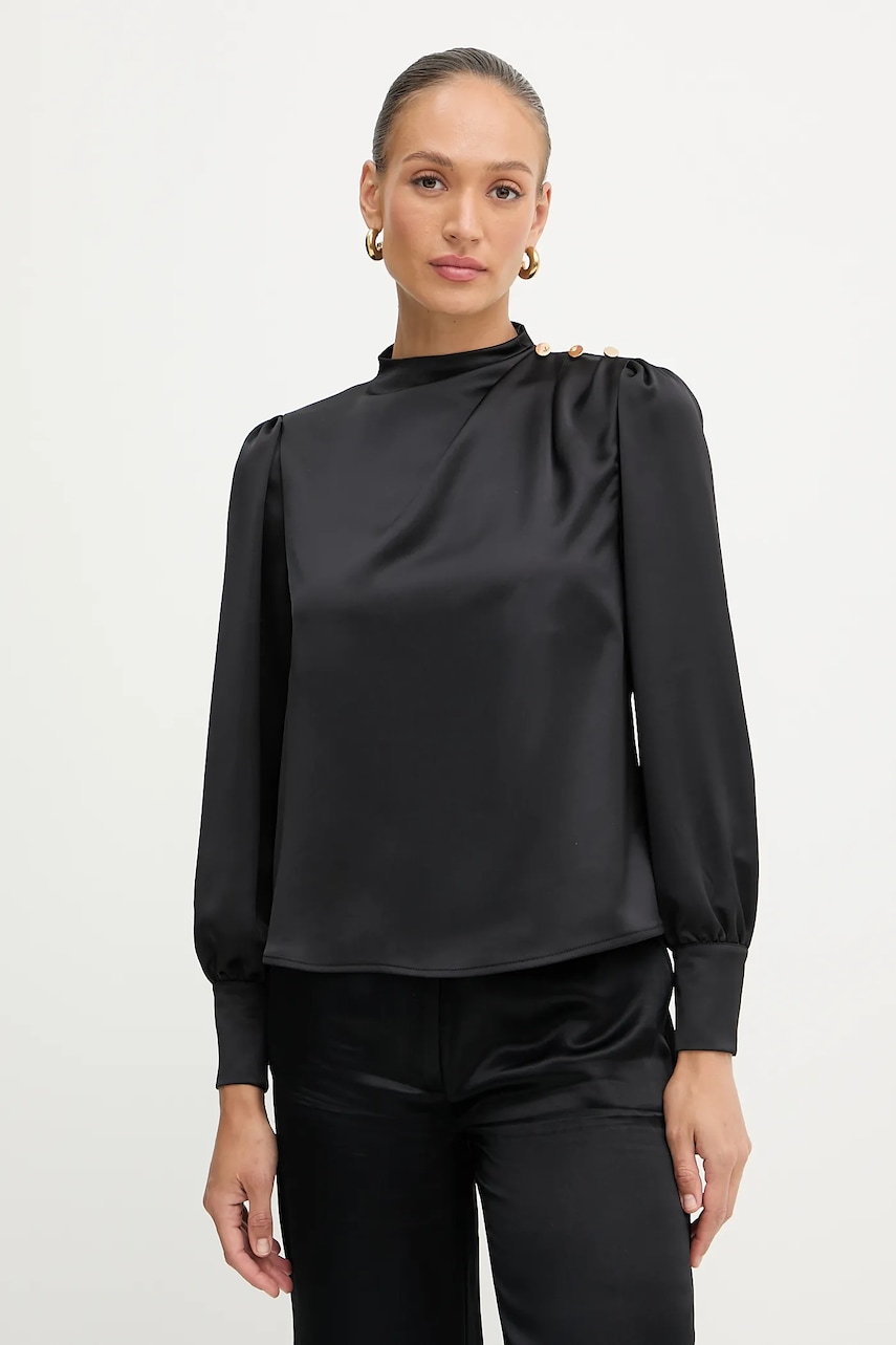 Fracomina bluză culoarea negru, uni, FR25WT1020W41101