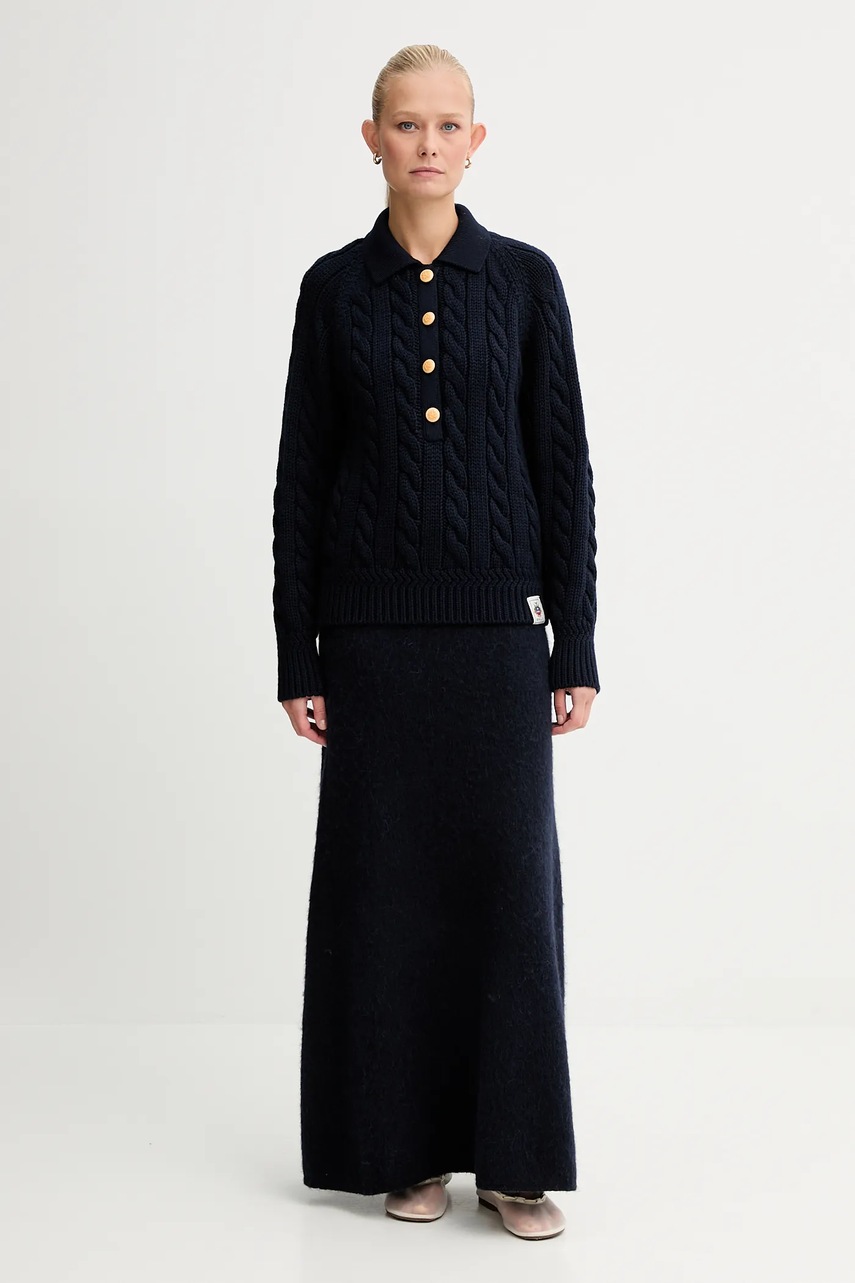 Шерстяной свитер Bally цвет синий тёплый WKN0BG