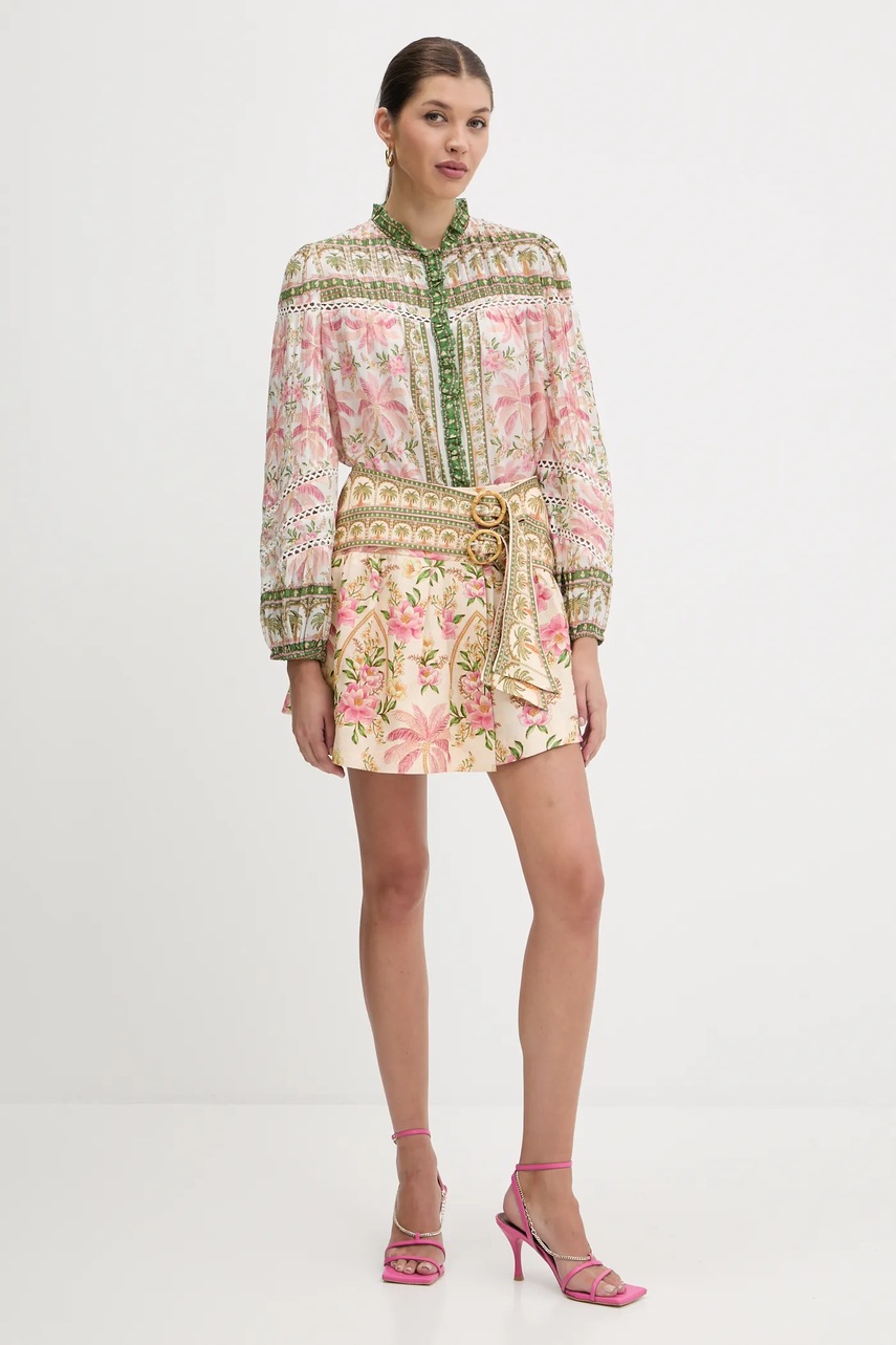 Хлопковая рубашка Farm Rio цвет розовый regular 336452