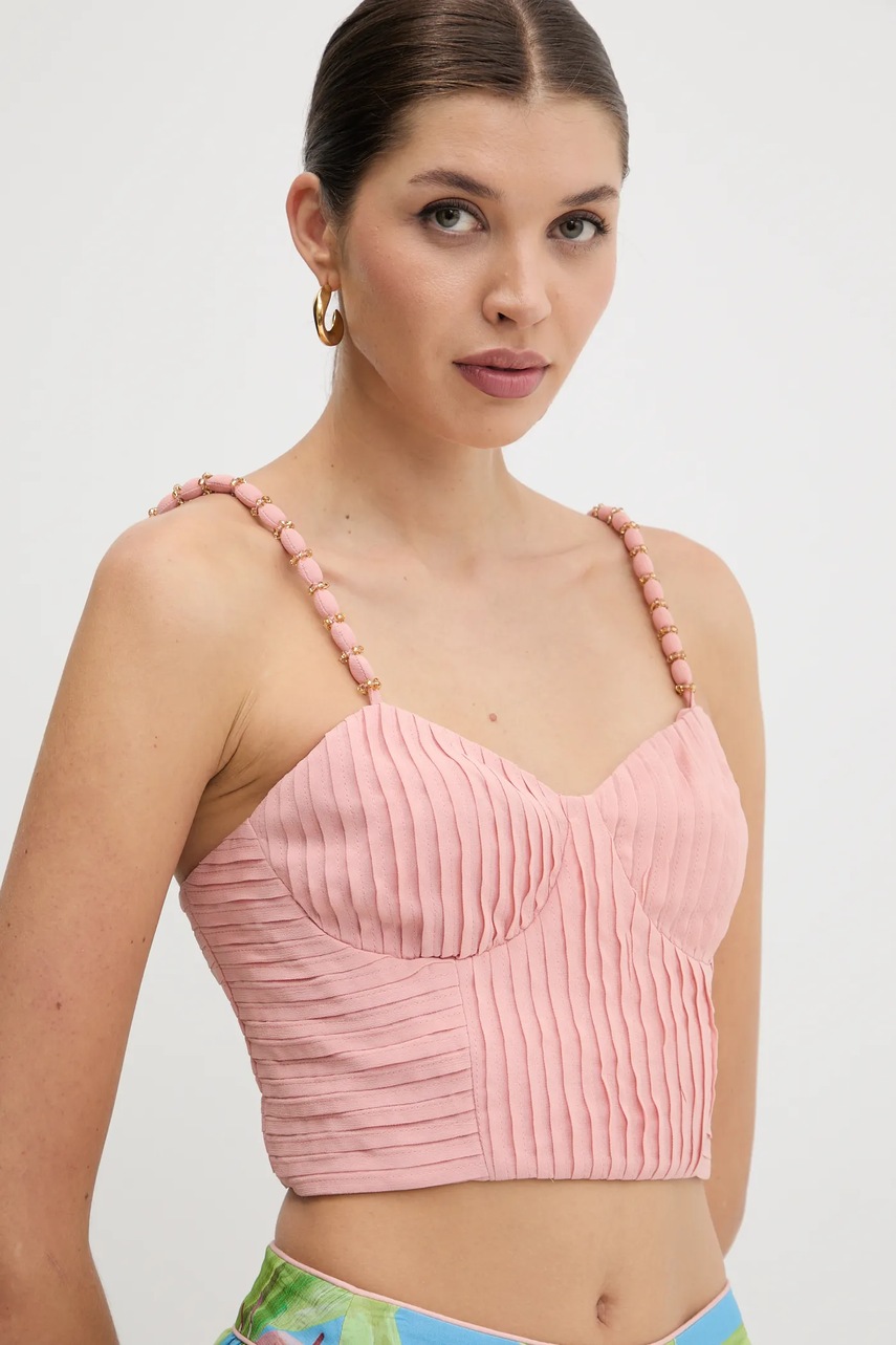 Μπλουζάκι Farm Rio χρώμα: ροζ, 342186 φωτογραφία