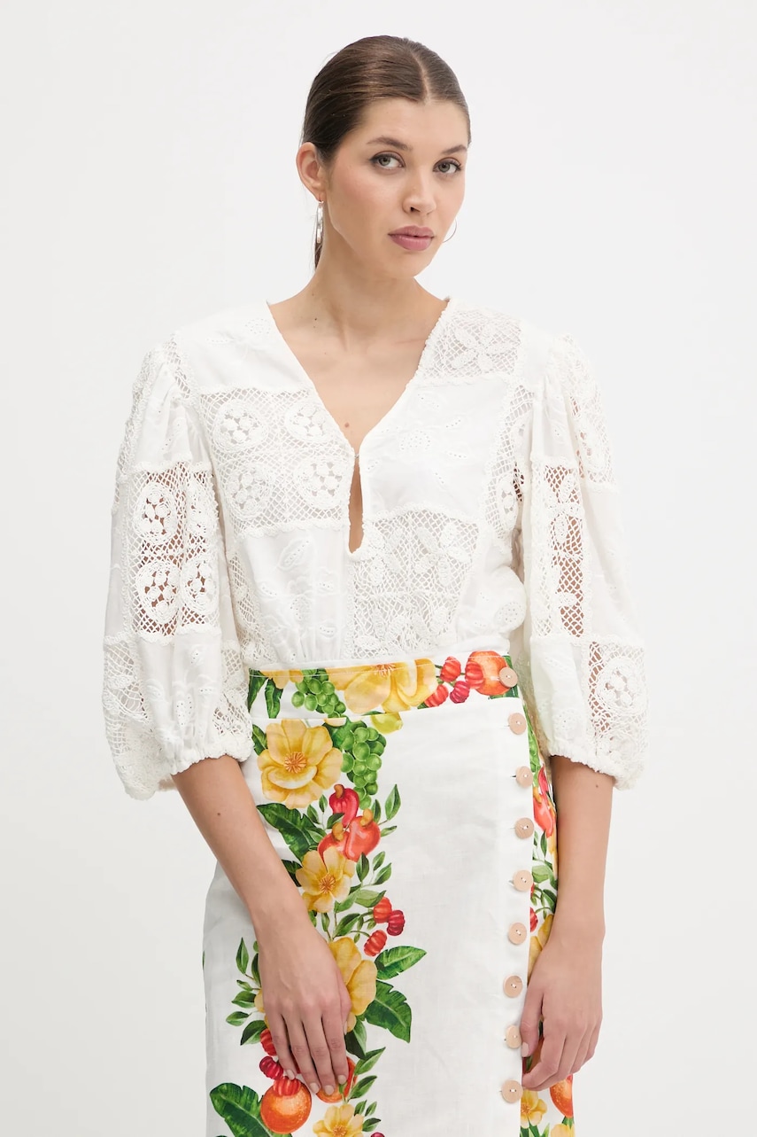 Farm Rio body culoarea alb, uni, 335864