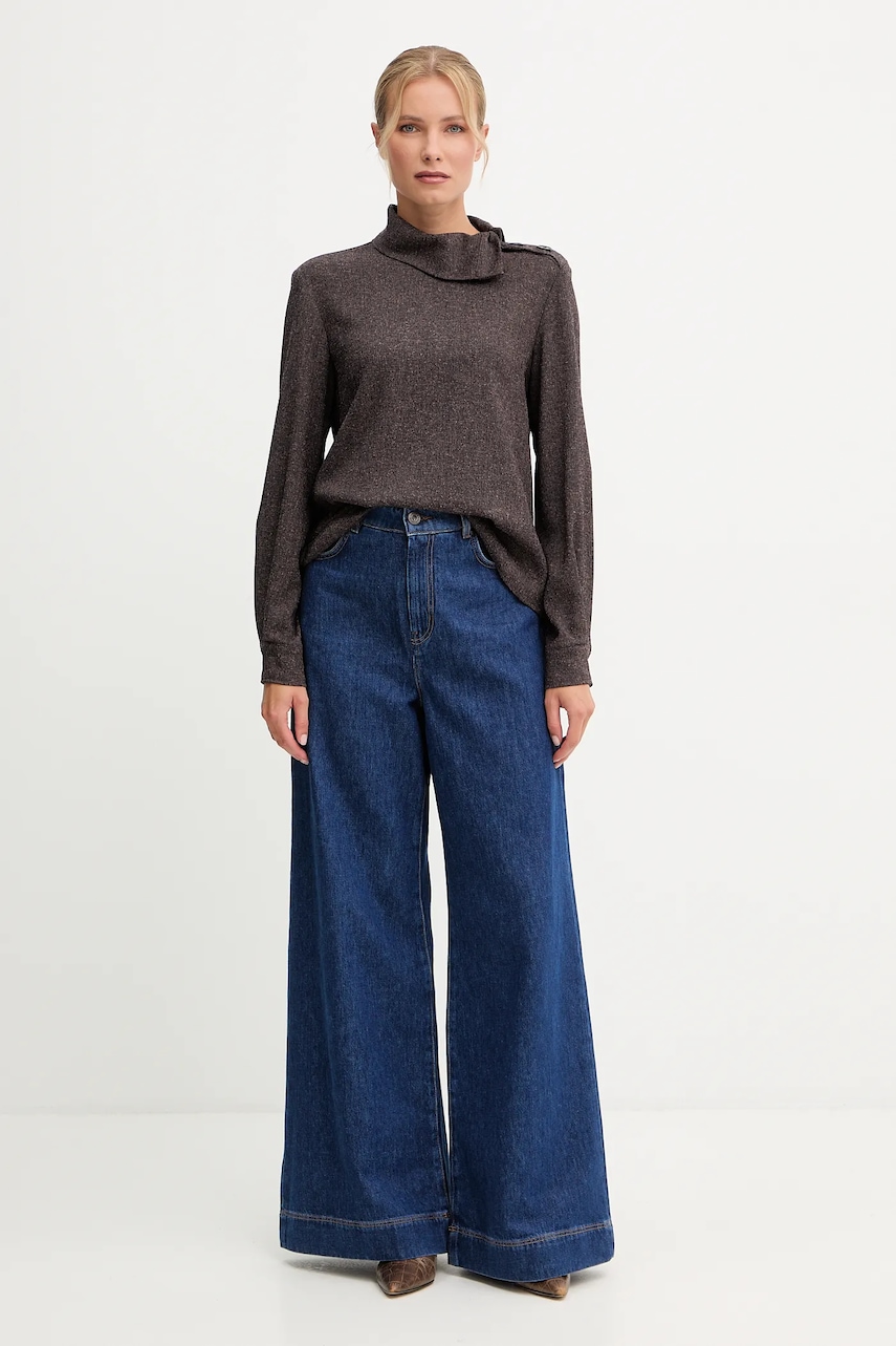 Блузка Patrizia Pepe цвет коричневый однотонная 2C1657 A646 Блузка Patrizia Pepe цвет коричневый однотонная 2C1657 A646