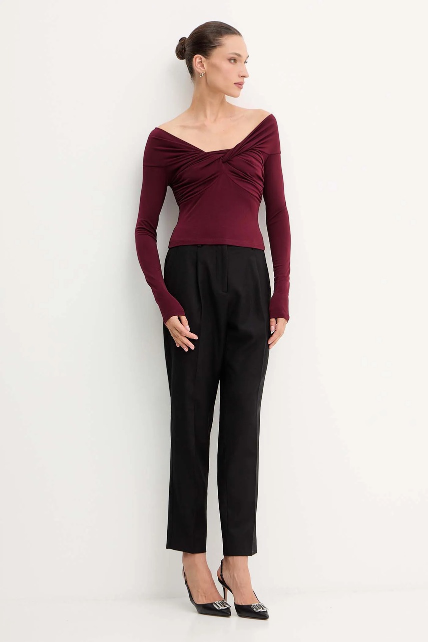 Блузка Patrizia Pepe цвет бордовый однотонная 2M4477 J333 Блузка Patrizia Pepe цвет бордовый однотонная 2M4477 J333