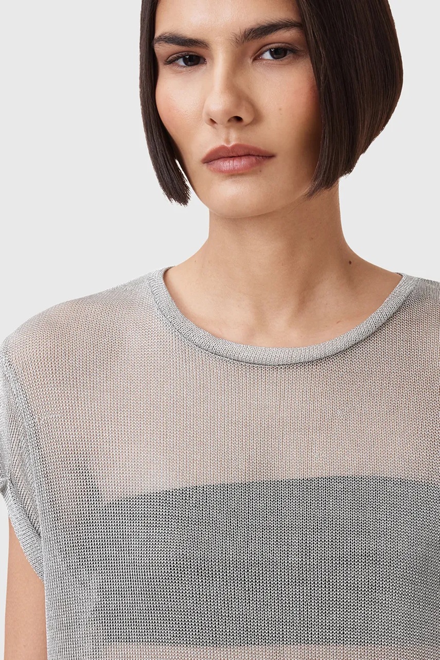 Блузка AllSaints THEA цвет серебрянный W207JC Блузка AllSaints THEA цвет серебрянный W207JC