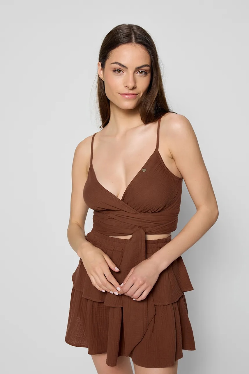 Bizuu bluză TARI culoarea maro, TARI BRĄZOWY