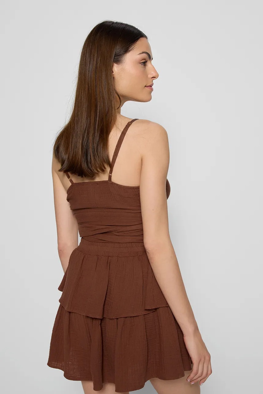 Μπλουζάκι Bizuu TARI χρώμα: καφέ, TARI BRĄZOWY φωτογραφία