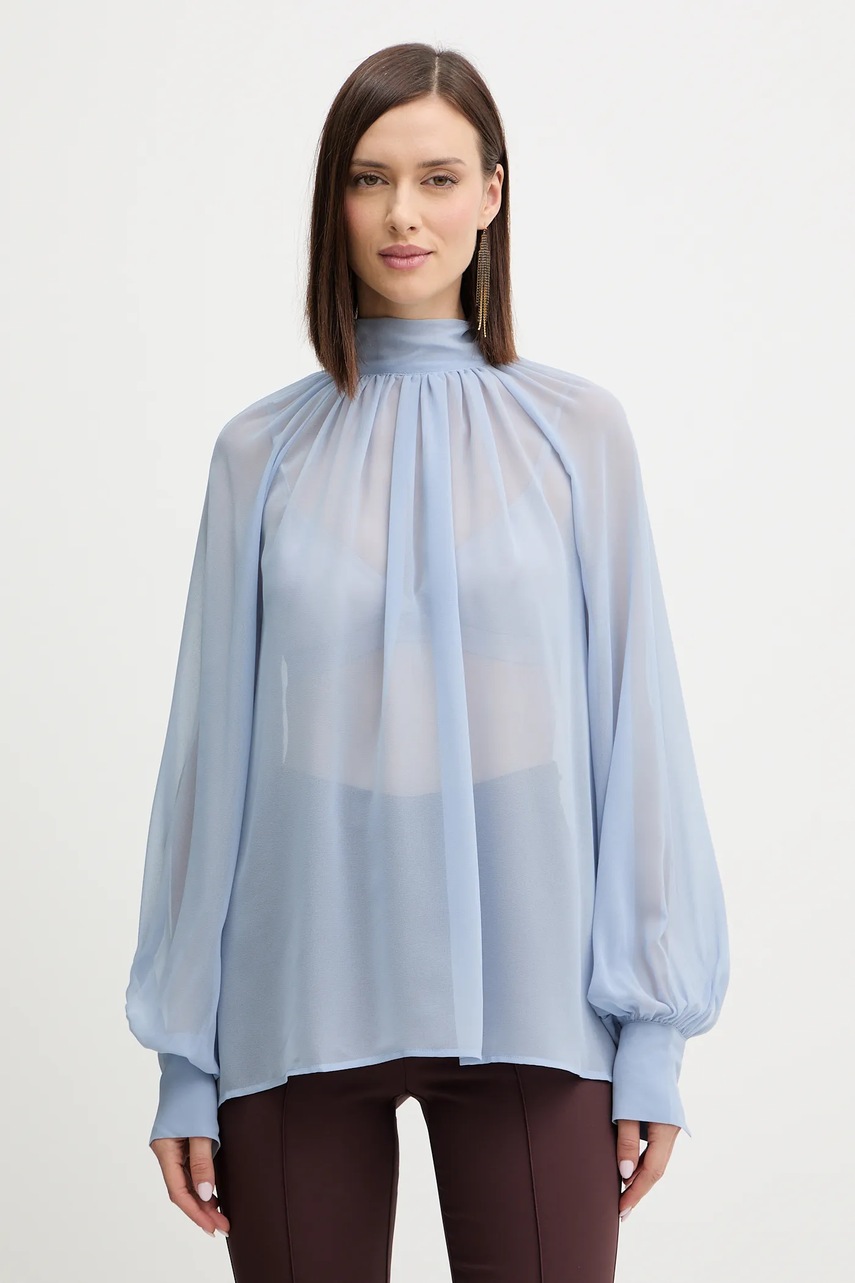 Levně Halenka Guess AUDRINE dámská, modrá barva, vzorovaná, W5BH84 W3022