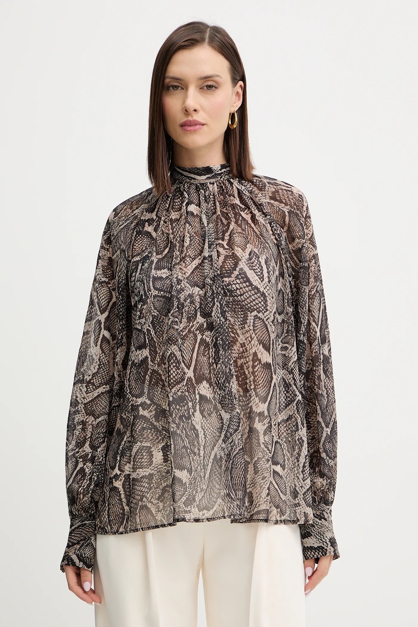 Levně Halenka Guess AUDRINE dámská, černá barva, vzorovaná, W5BH84 W3022