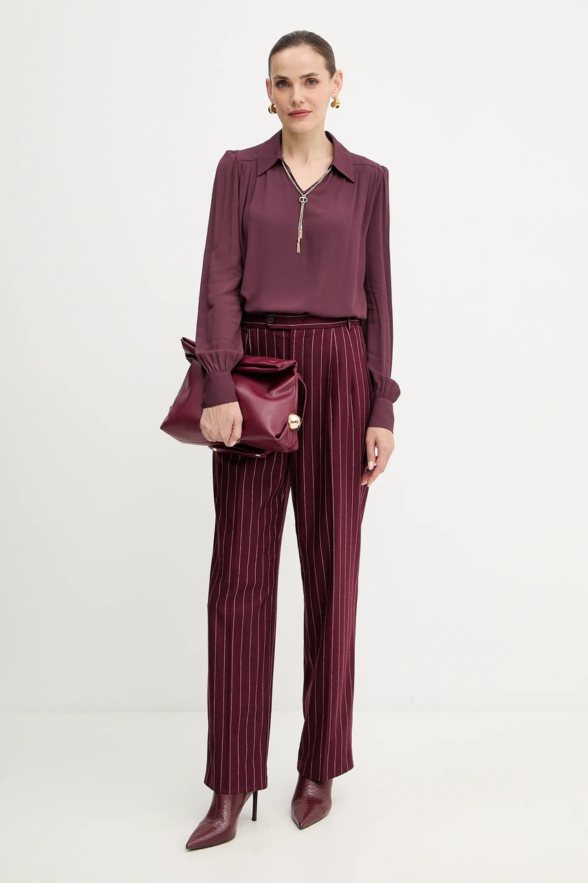 Блузка Twinset цвет бордовый однотонная 252TP2291