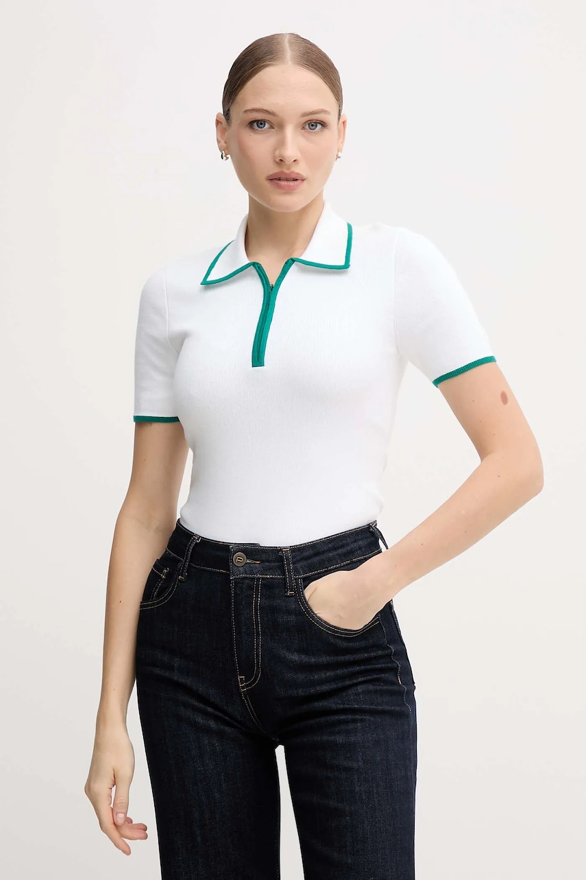 Levně Polo tričko Calvin Klein Jeans dámské, bílá barva, LV044D304G