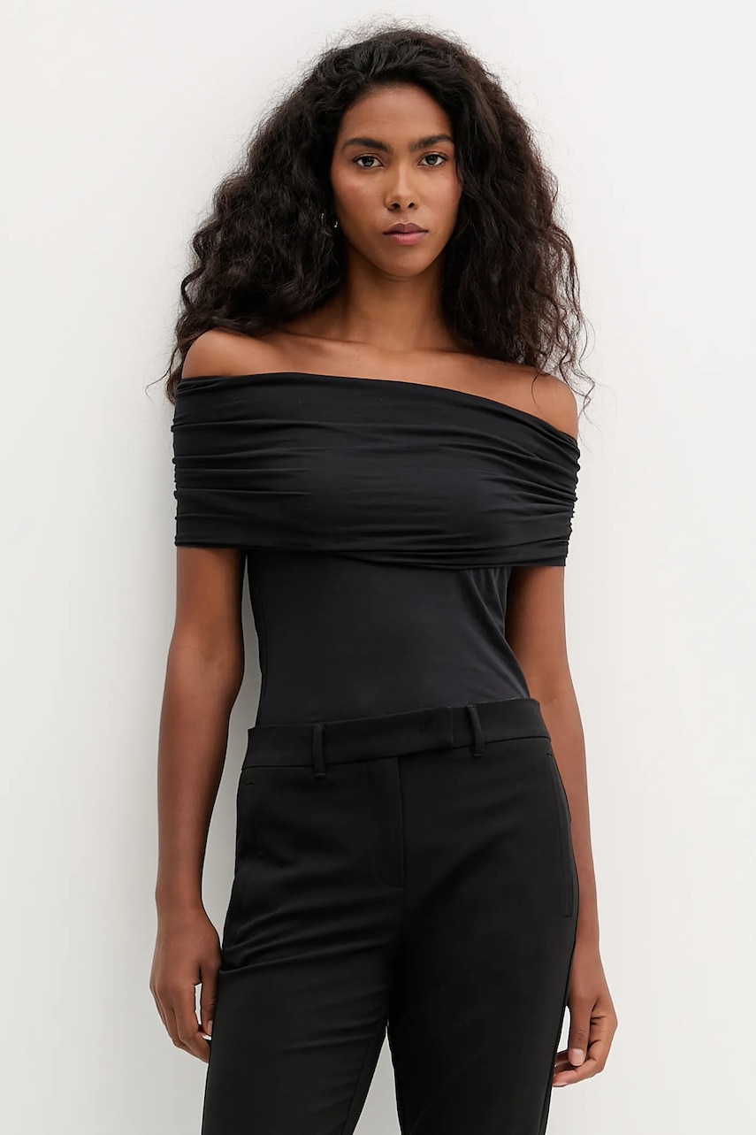 MAX&Co. top culoarea negru, decolteu spaniol, 2526946071200