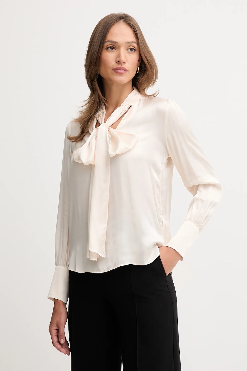 Pedro del Hierro bluză culoarea bej, uni, 6632954