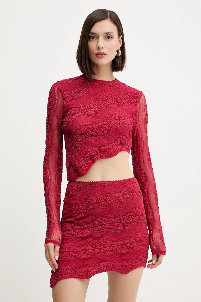 Charo Ruiz Ibiza bluză culoarea rosu, uni, 257103