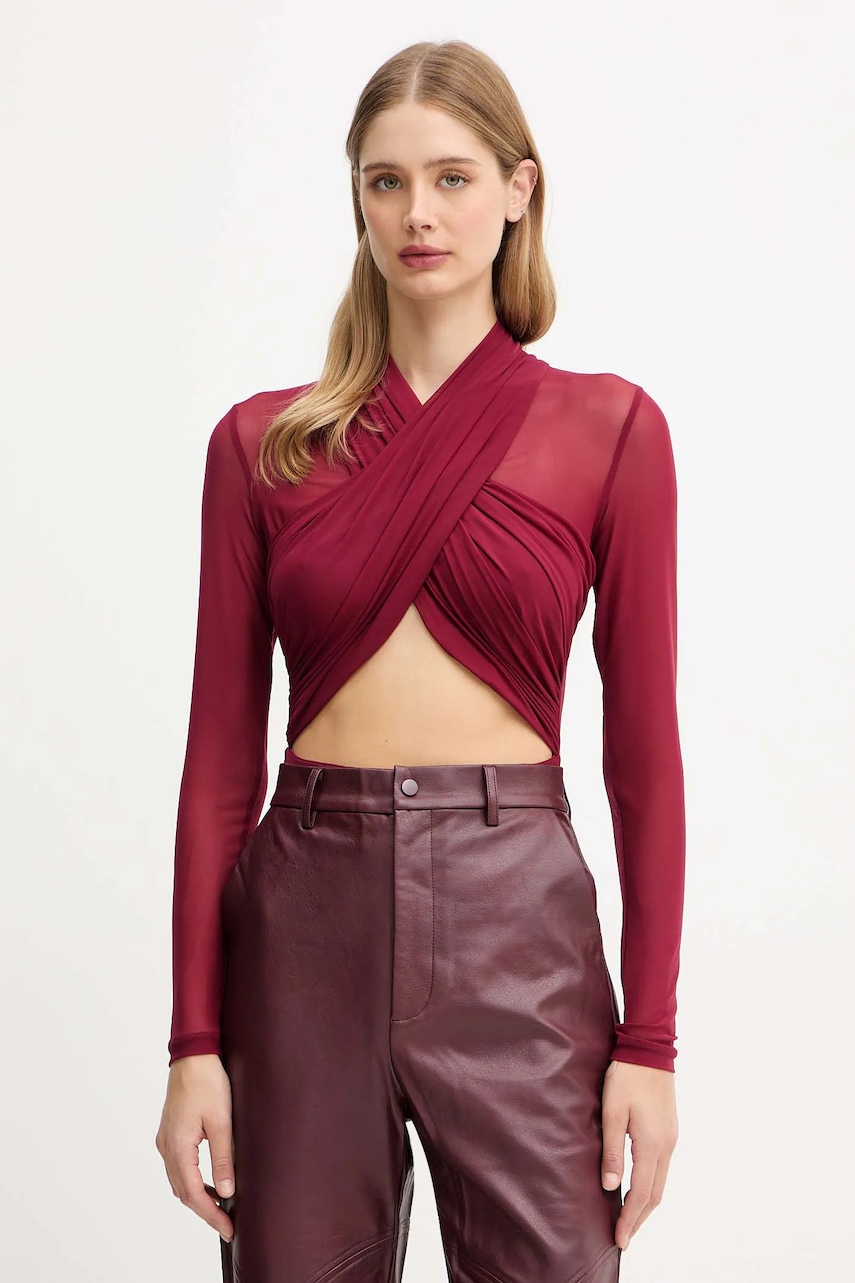Bardot body culoarea bordo, uni, 60050TB