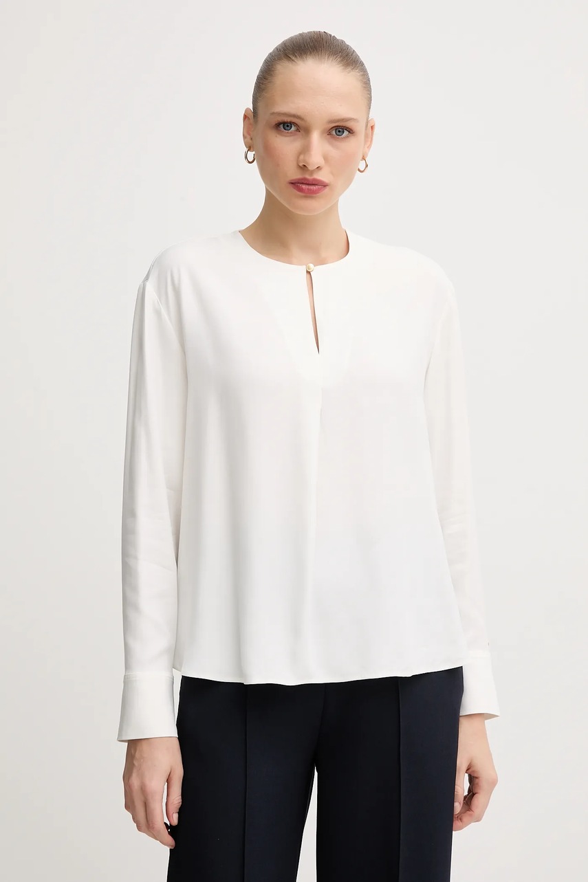 Levně Halenka Tommy Hilfiger dámská, béžová barva, hladká, WW0WW47339