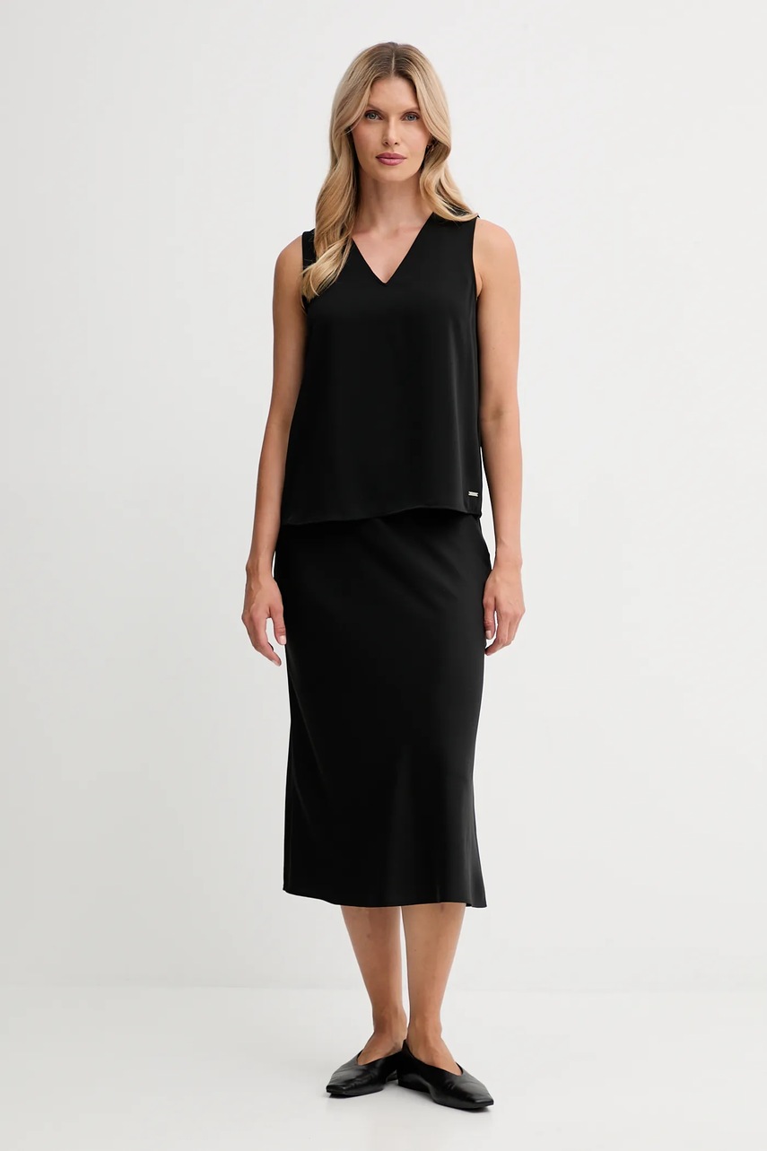 Блузка Calvin Klein цвет чёрный однотонная LV044D164G