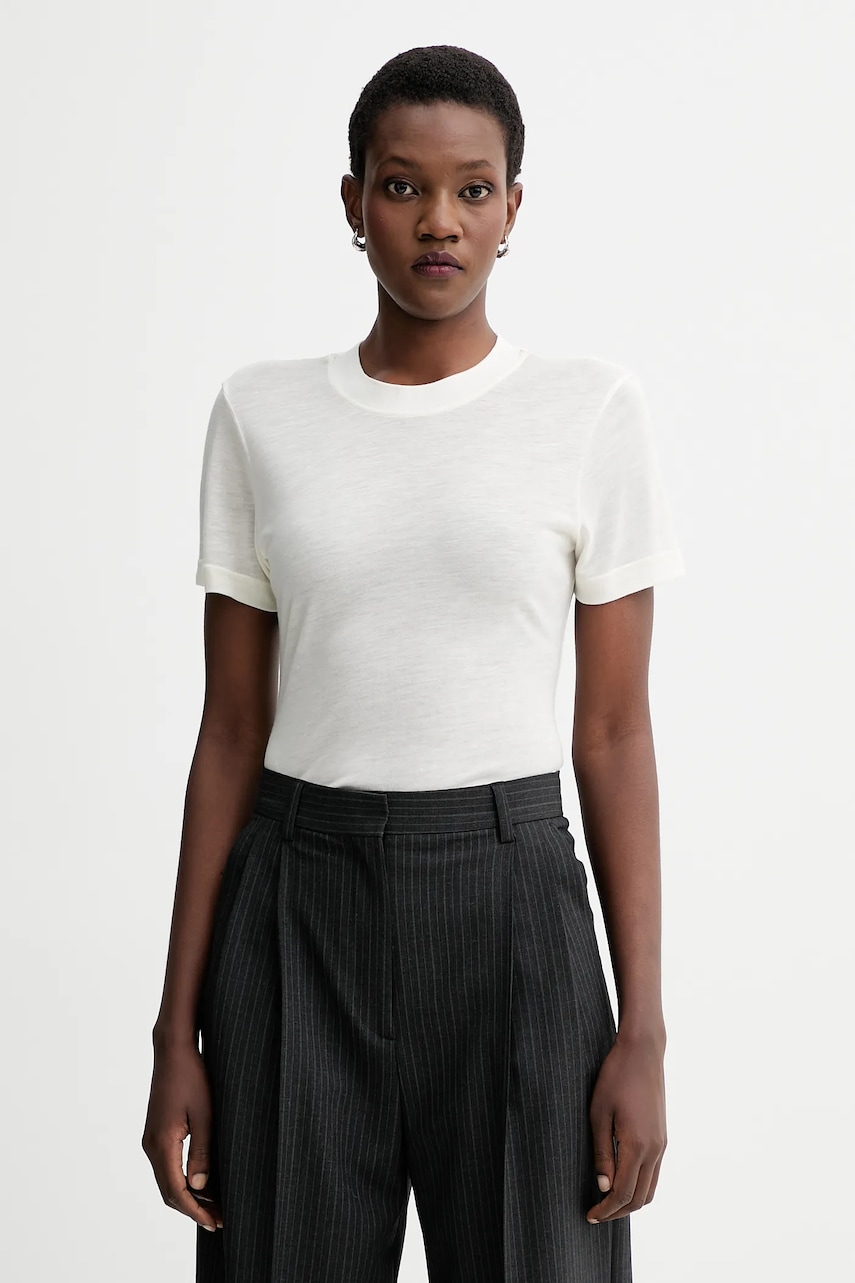 Filippa K tricou din amestec de casmir culoarea bej, 31742