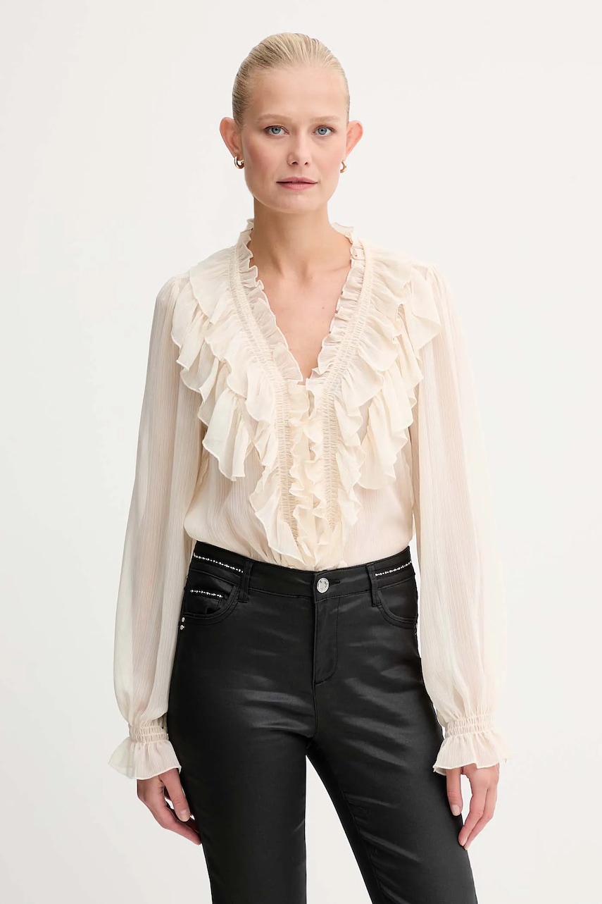 Morgan bluză culoarea bej, uni, CATHY