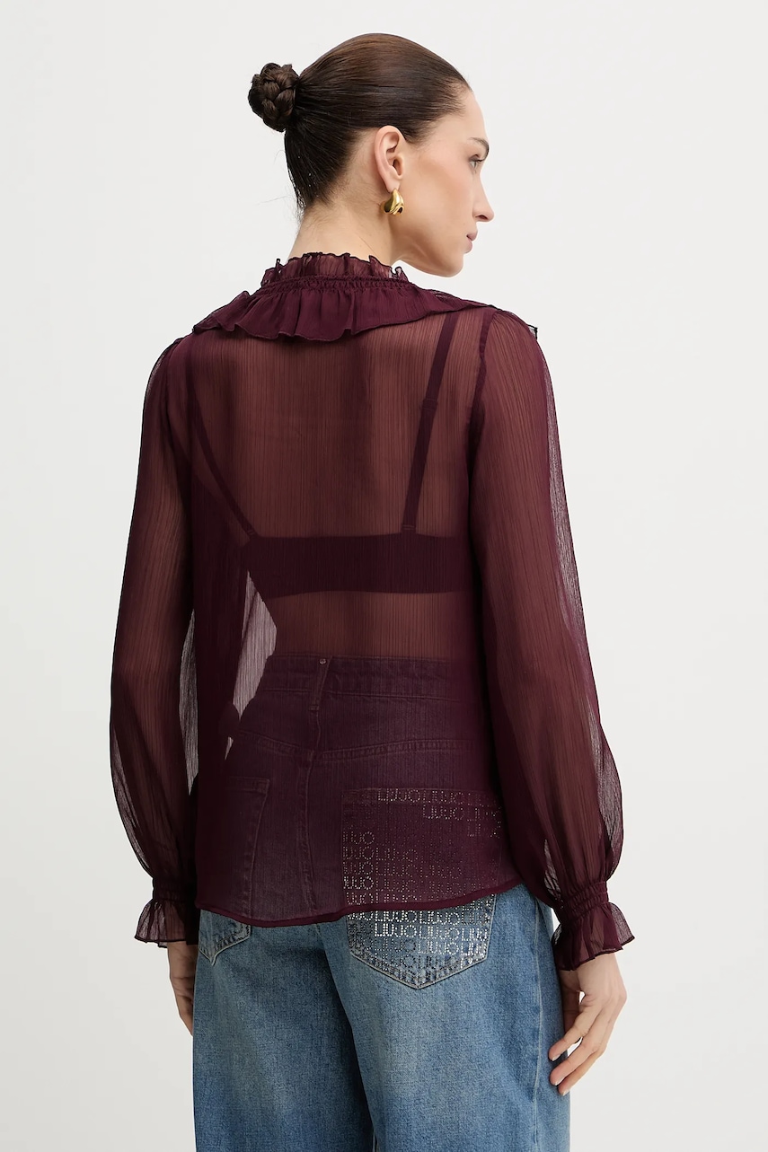 Morgan bluză culoarea bordo, uni, CATHY