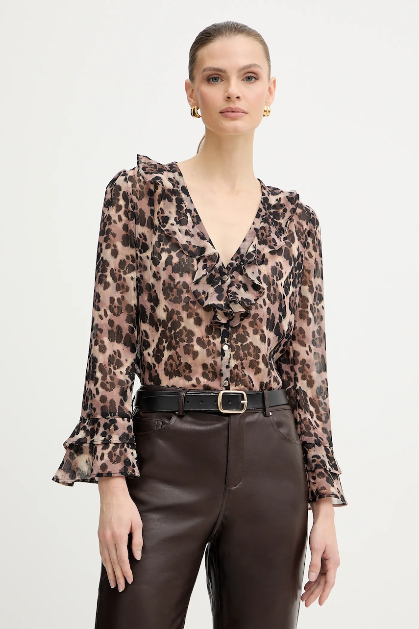 Morgan cămașă culoarea maro, regular, CLEOL.F