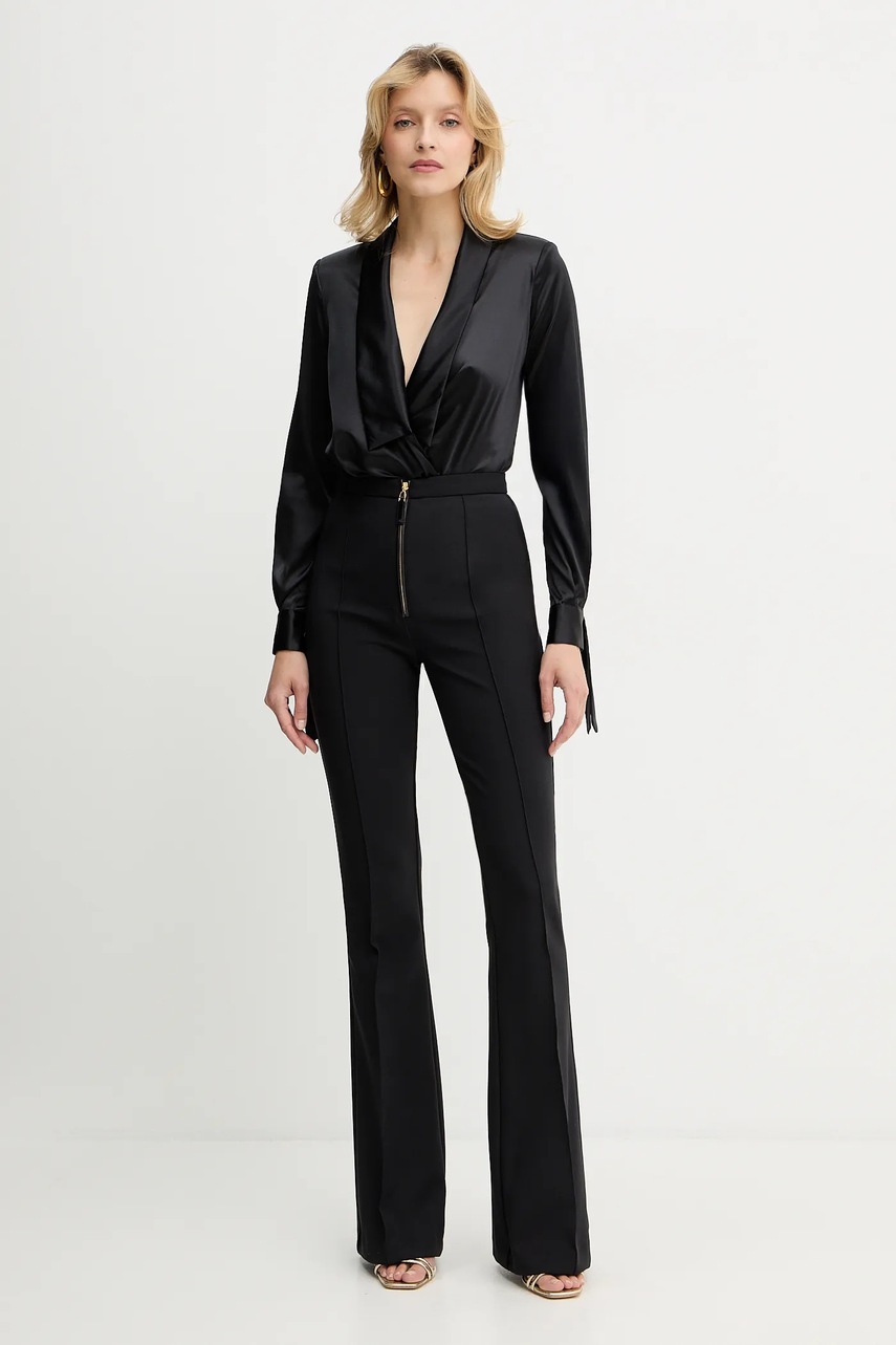 Боди с добавлением шелка Elisabetta Franchi цвет чёрный однотонное CB00757E2