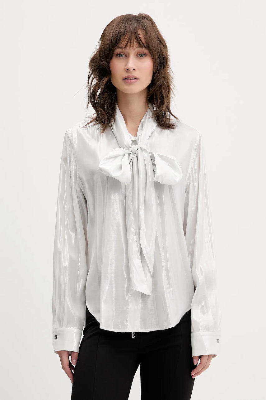 HUGO cămașă culoarea argintiu, cu guler stand-up, regular, 50548422