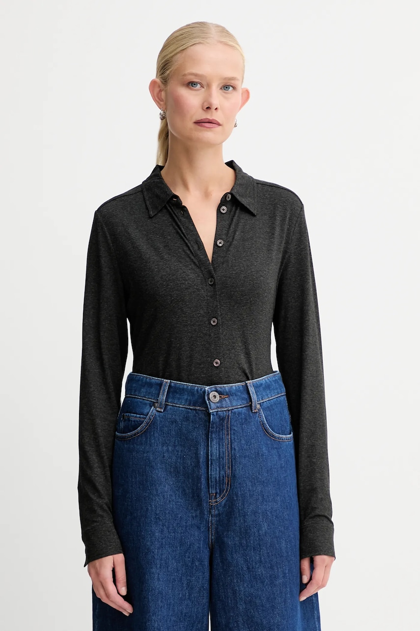 Marc O'Polo camasa culoarea gri, cu guler clasic, regular, 509205252505