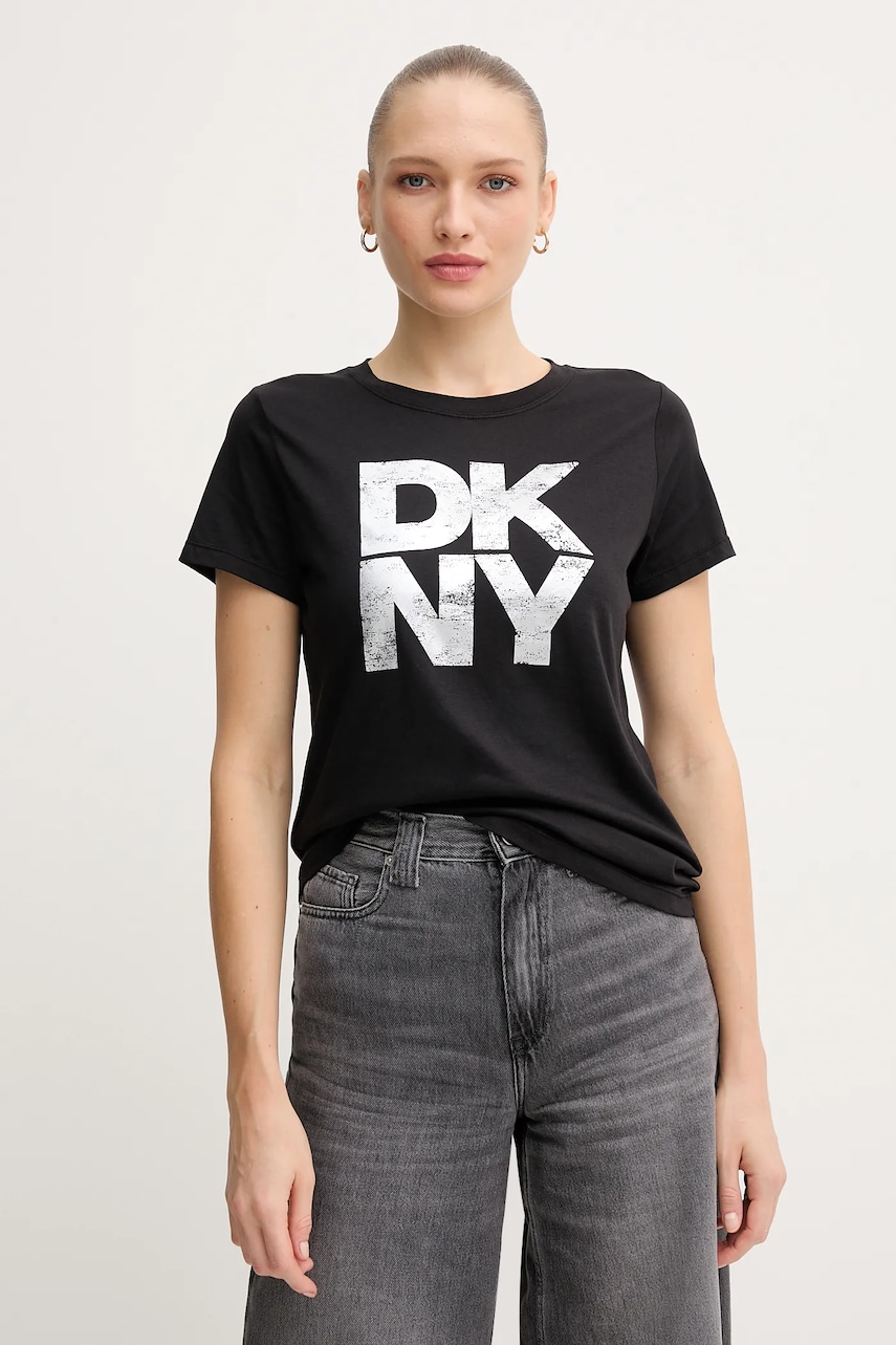 Dkny tricou culoarea negru, DJ5T1631